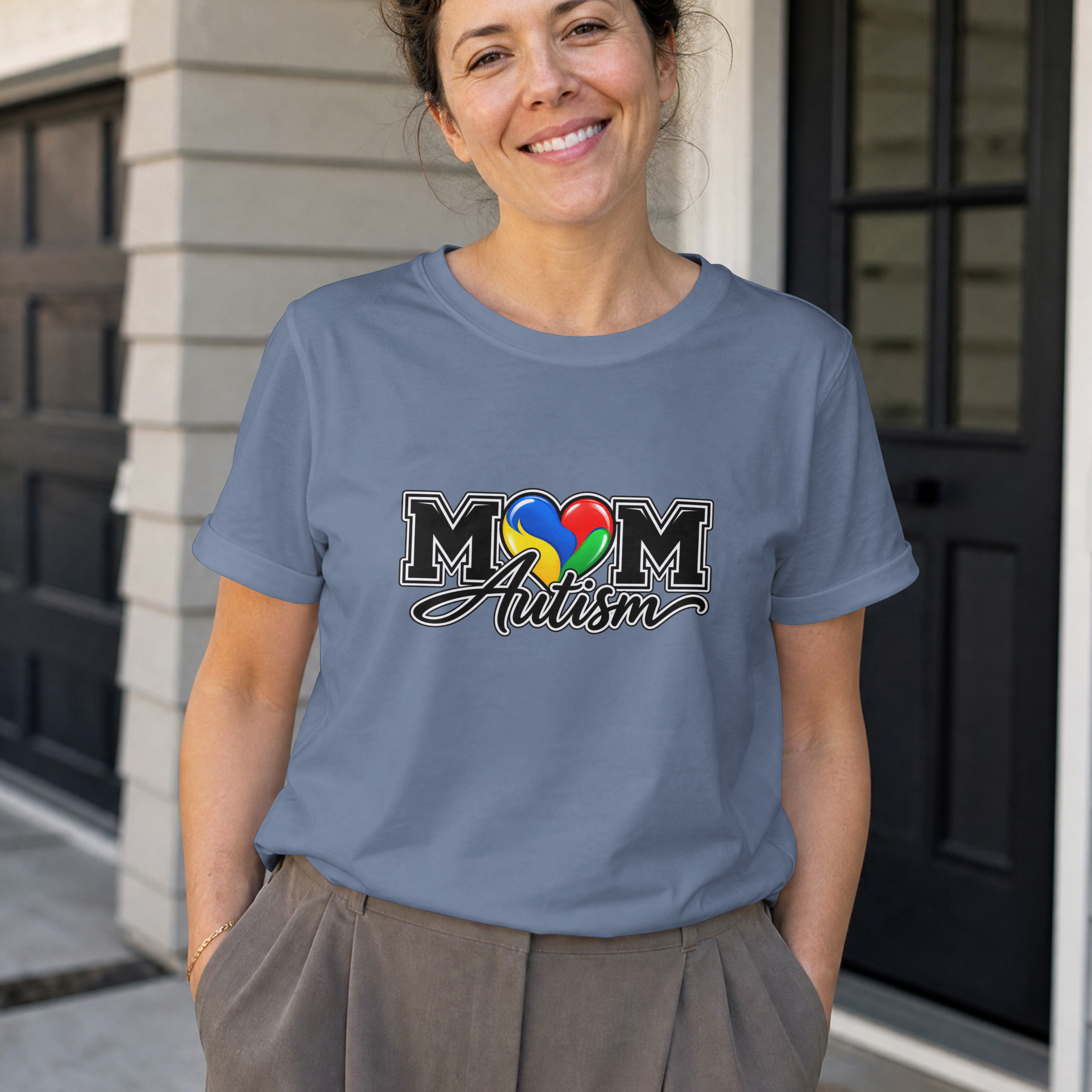 Mom Autism Heart T-Shirt, Autism Awareness Mom Tee, Autism Mom Gift Shirt, Autism Acceptance Family Apparel, Neurodiversity Gift