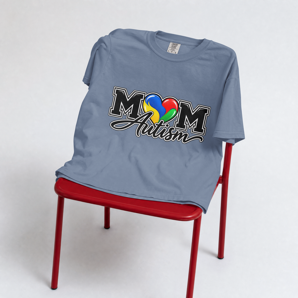 Mom Autism Heart T-Shirt, Autism Awareness Mom Tee, Autism Mom Gift Shirt, Autism Acceptance Family Apparel, Neurodiversity Gift
