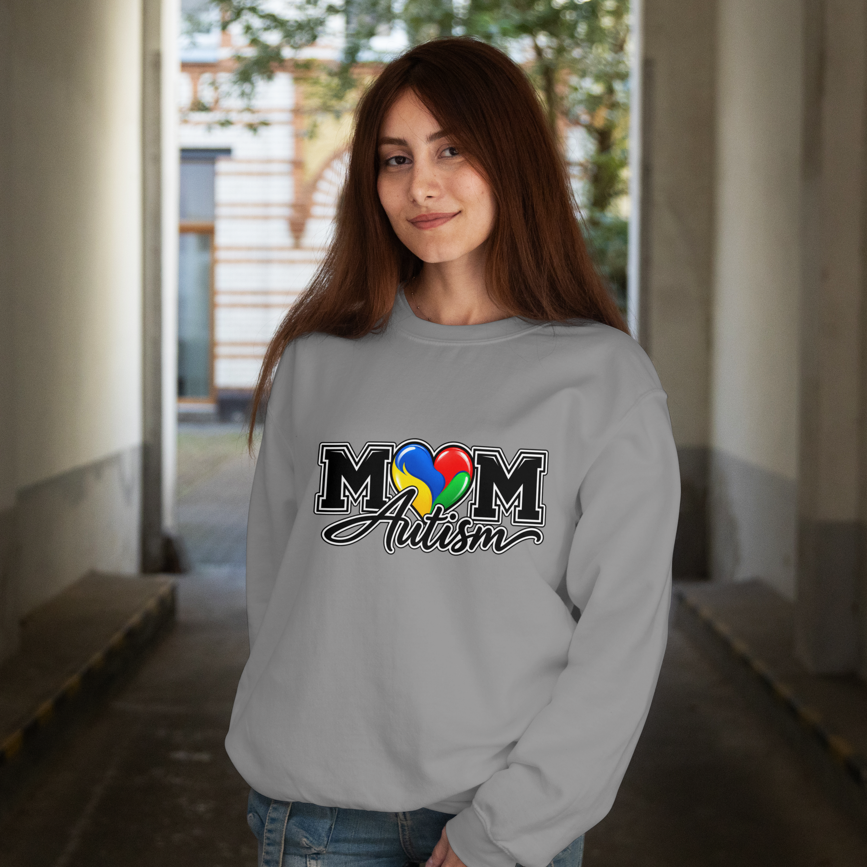 Mom Autism Crewneck, Puzzle Heart Awareness Sweatshirt, Autism Mom Gift Hoodie, Autism Acceptance Family Apparel