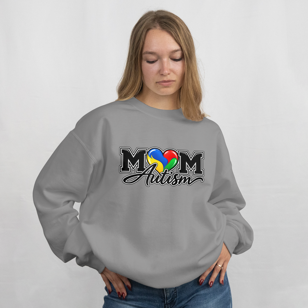 Mom Autism Crewneck, Puzzle Heart Awareness Sweatshirt, Autism Mom Gift Hoodie, Autism Acceptance Family Apparel