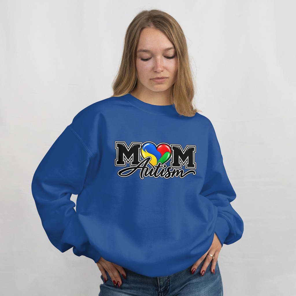 Mom Autism Crewneck, Puzzle Heart Awareness Sweatshirt, Autism Mom Gift Hoodie, Autism Acceptance Family Apparel
