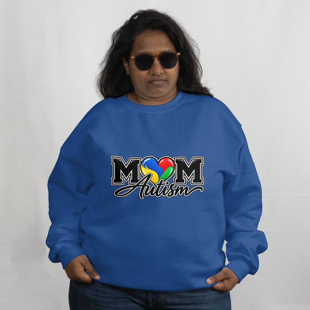 Mom Autism Crewneck, Puzzle Heart Awareness Sweatshirt, Autism Mom Gift Hoodie, Autism Acceptance Family Apparel