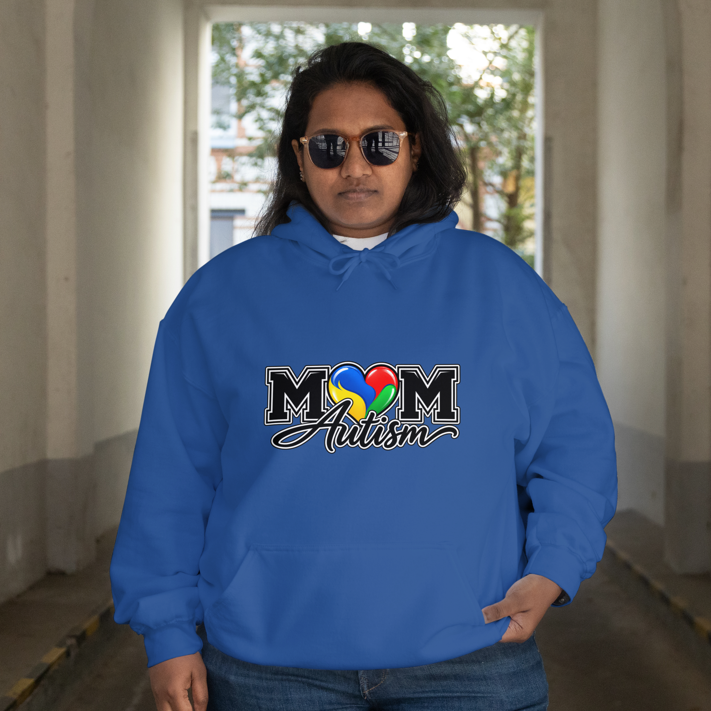 Mom Autism Heart Puzzle Hoodie, Autism Awareness Sweatshirt, Autism Mom Gift Crewneck, Autism Acceptance Family Apparel