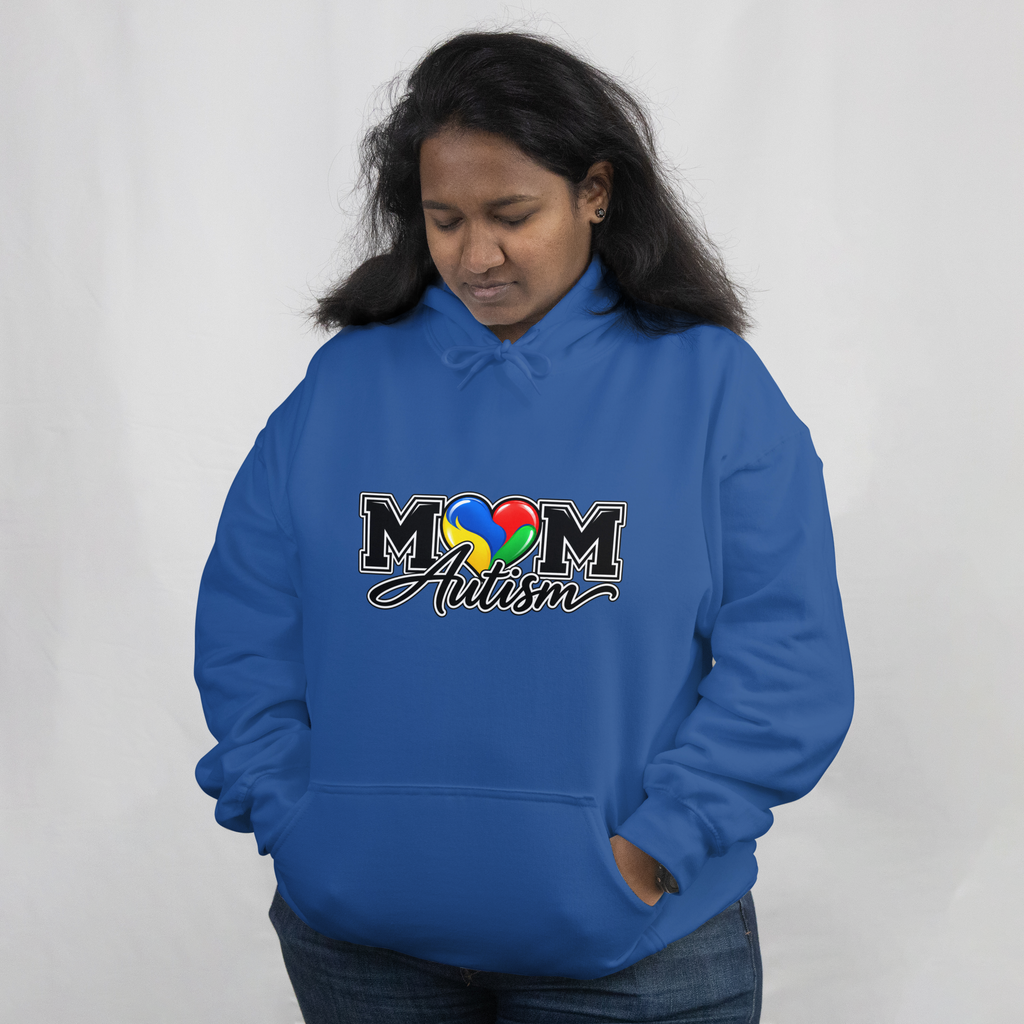 Mom Autism Heart Puzzle Hoodie, Autism Awareness Sweatshirt, Autism Mom Gift Crewneck, Autism Acceptance Family Apparel