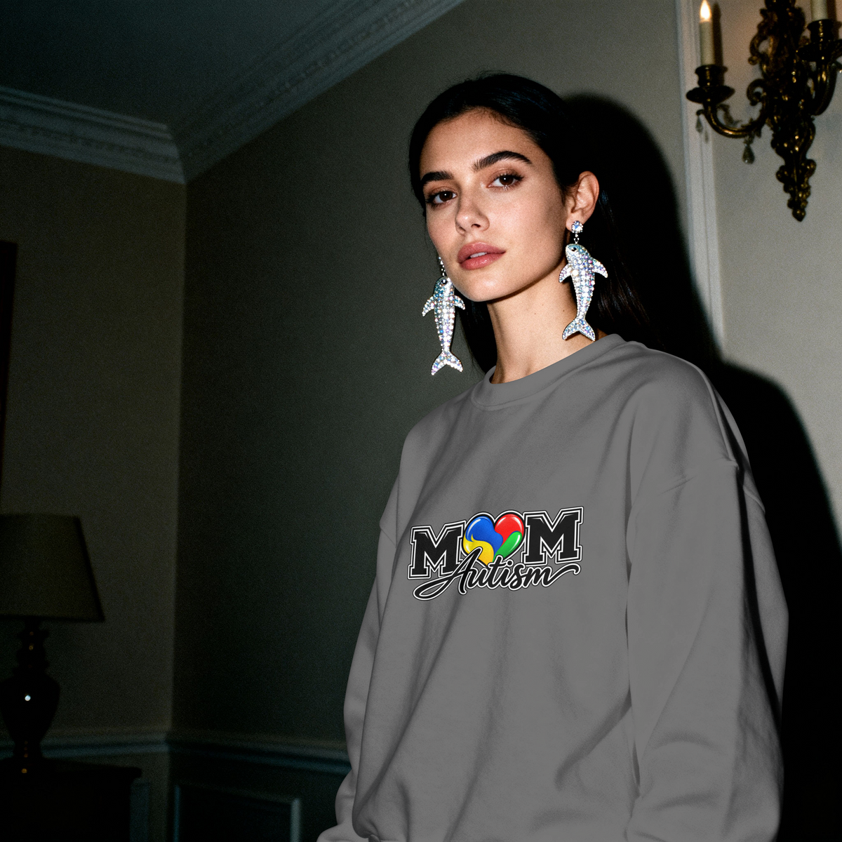 Autism Mom Heart Puzzle Long Sleeve Tee, Rainbow Puzzle Awareness Shirt, Autism Mom Gift, Autism Acceptance Family Apparel