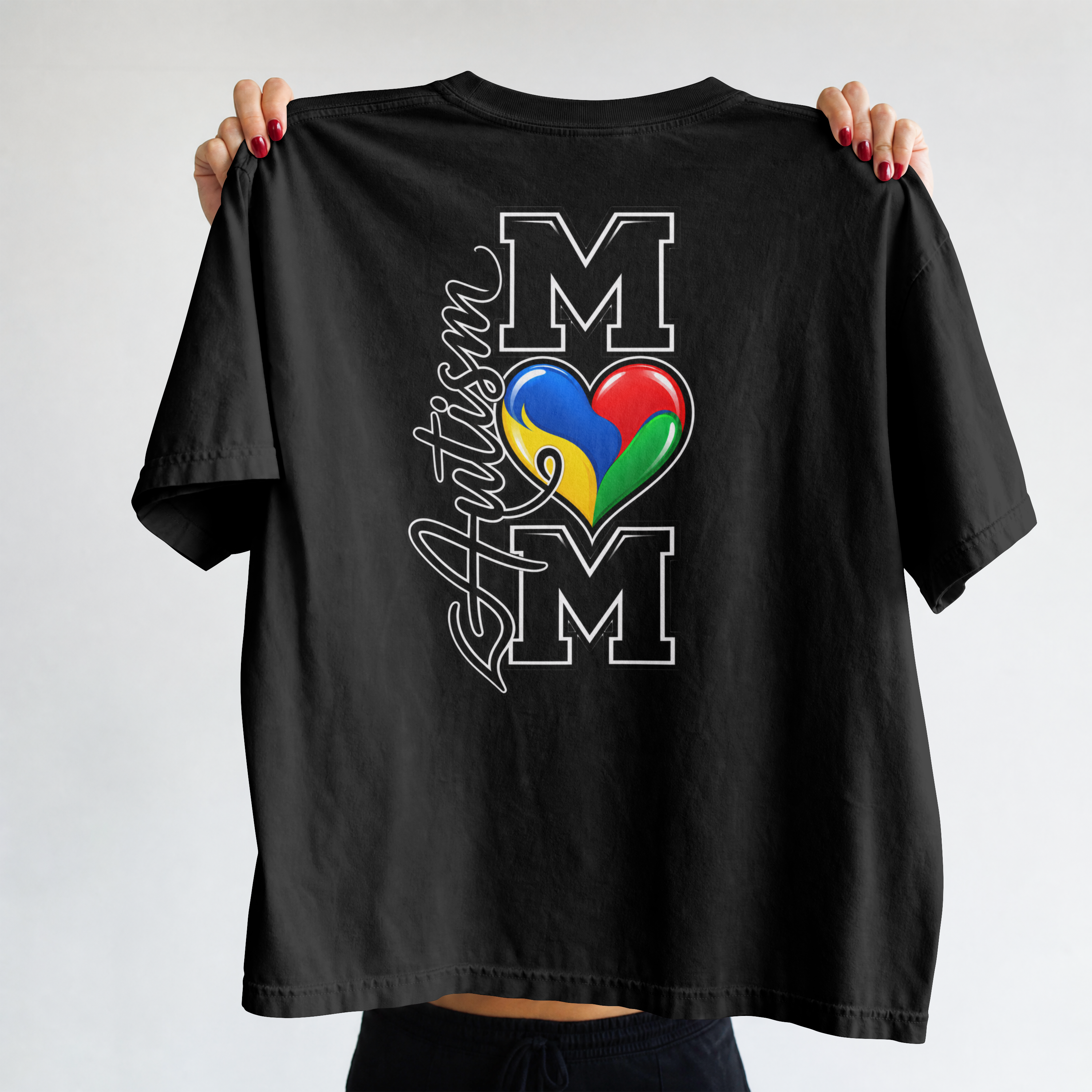 Autism Mom T-Shirt, Letter M Puzzle Heart Shirt, Autism Awareness Mom Tee, Autism Acceptance Gift, Neurodiversity Family Apparel