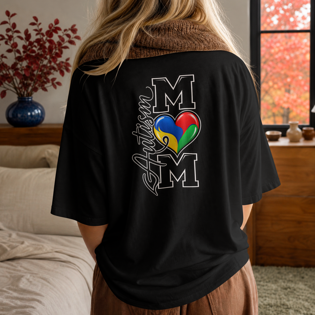 Autism Mom T-Shirt, Letter M Puzzle Heart Shirt, Autism Awareness Mom Tee, Autism Acceptance Gift, Neurodiversity Family Apparel