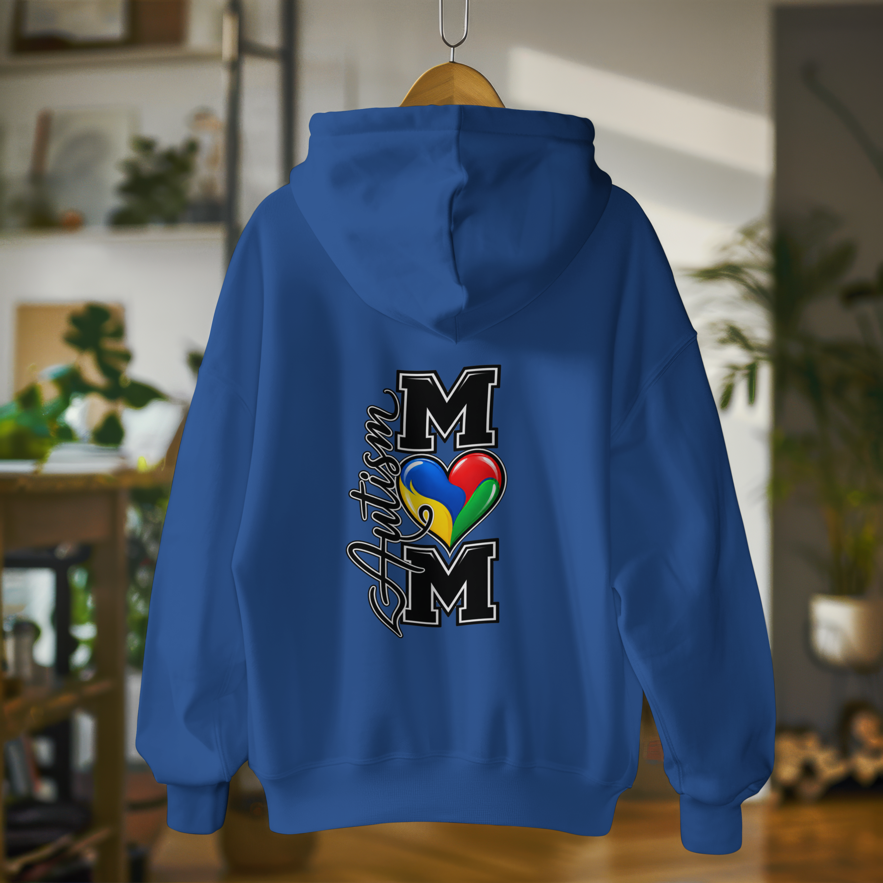 Autism Heart M Varsity Hoodie, Autism Awareness Sweatshirt, Autism Mom Gift Crewneck, Autism Acceptance Family Apparel
