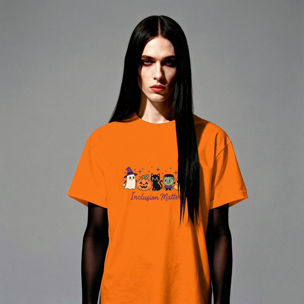 Inclusion Matters Halloween Characters Tee, Ghost Pumpkin Black Cat Candy Corn Shirt, Autism Acceptance Fall Halloween T-Shirtrn