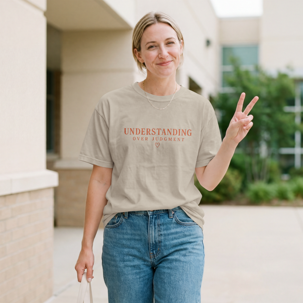 Understanding Over Judgment Tee, Compassion Message Shirt, Mental Health Awareness T-Shirt, Kindness Empathy Gift, Special Ed Teacher