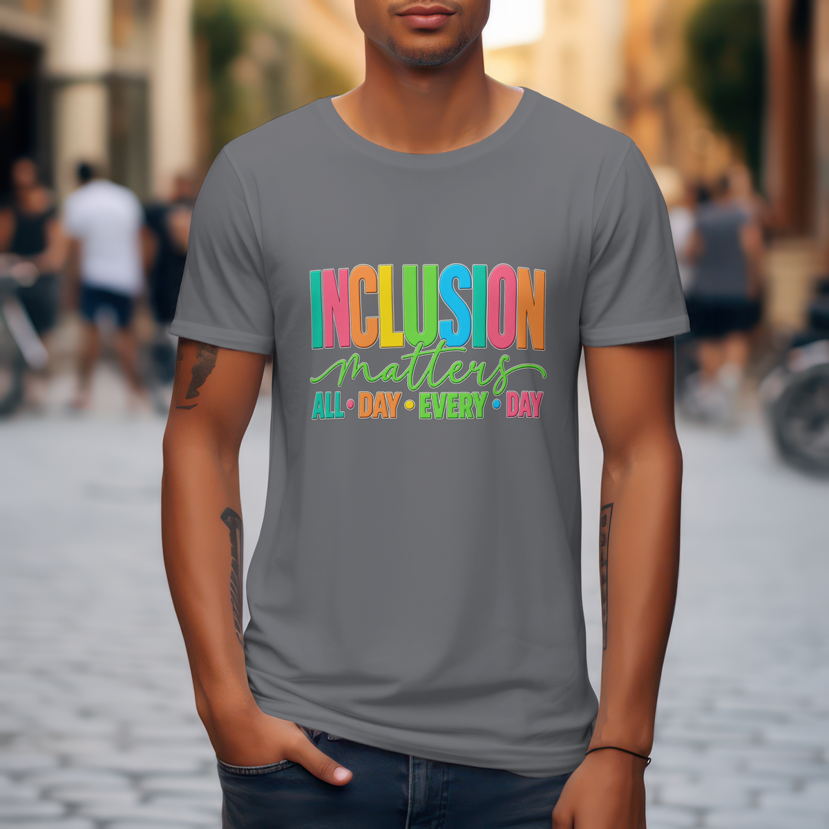 Inclusion Matters T-Shirt | Colorful Pride Graphic Tee | Inclusive Community Shirt | Diversity Awareness Gift