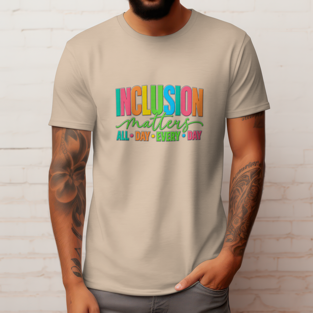 Inclusion Matters T-Shirt | Colorful Pride Graphic Tee | Inclusive Community Shirt | Diversity Awareness Gift