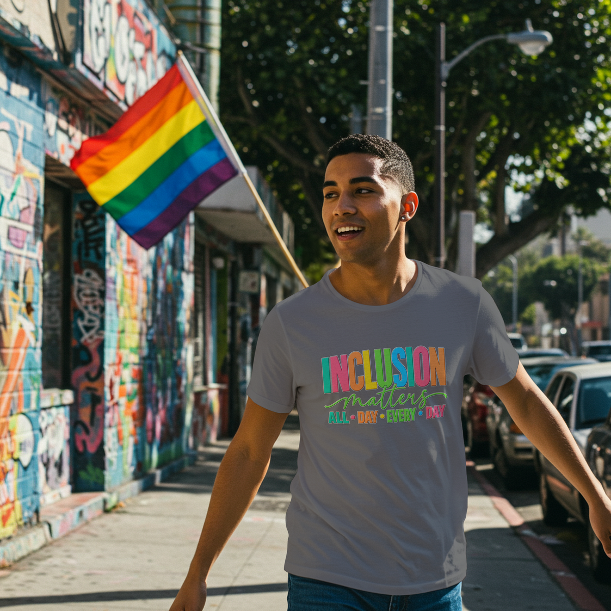 Inclusion Matters T-Shirt | Colorful Pride Graphic Tee | Inclusive Community Shirt | Diversity Awareness Gift