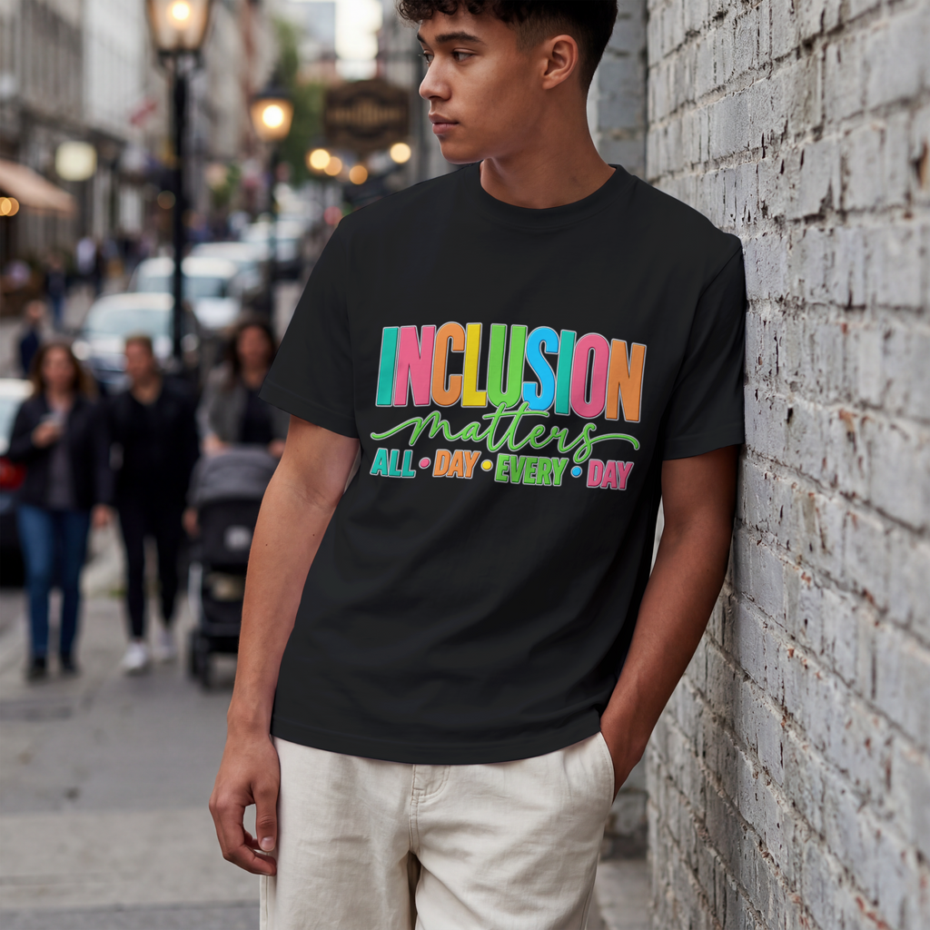 Inclusion Matters T-Shirt | Colorful Pride Graphic Tee | Inclusive Community Shirt | Diversity Awareness Gift