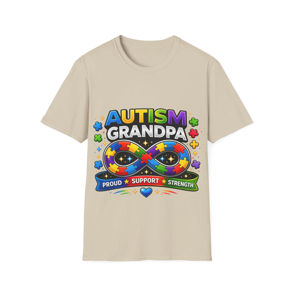 Autism Grandpa Shirt | Proud Autism Grandpa Tee | Puzzle Ribbon Infinity T-Shirt | Autism Awareness Gift for Grandpa