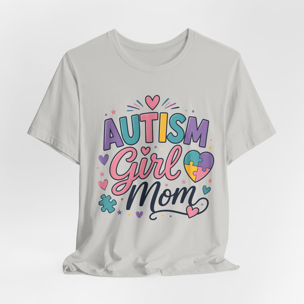 Autism Girl Mom T-Shirt | Puzzle Heart Mom Tee, Neurodiversity Support