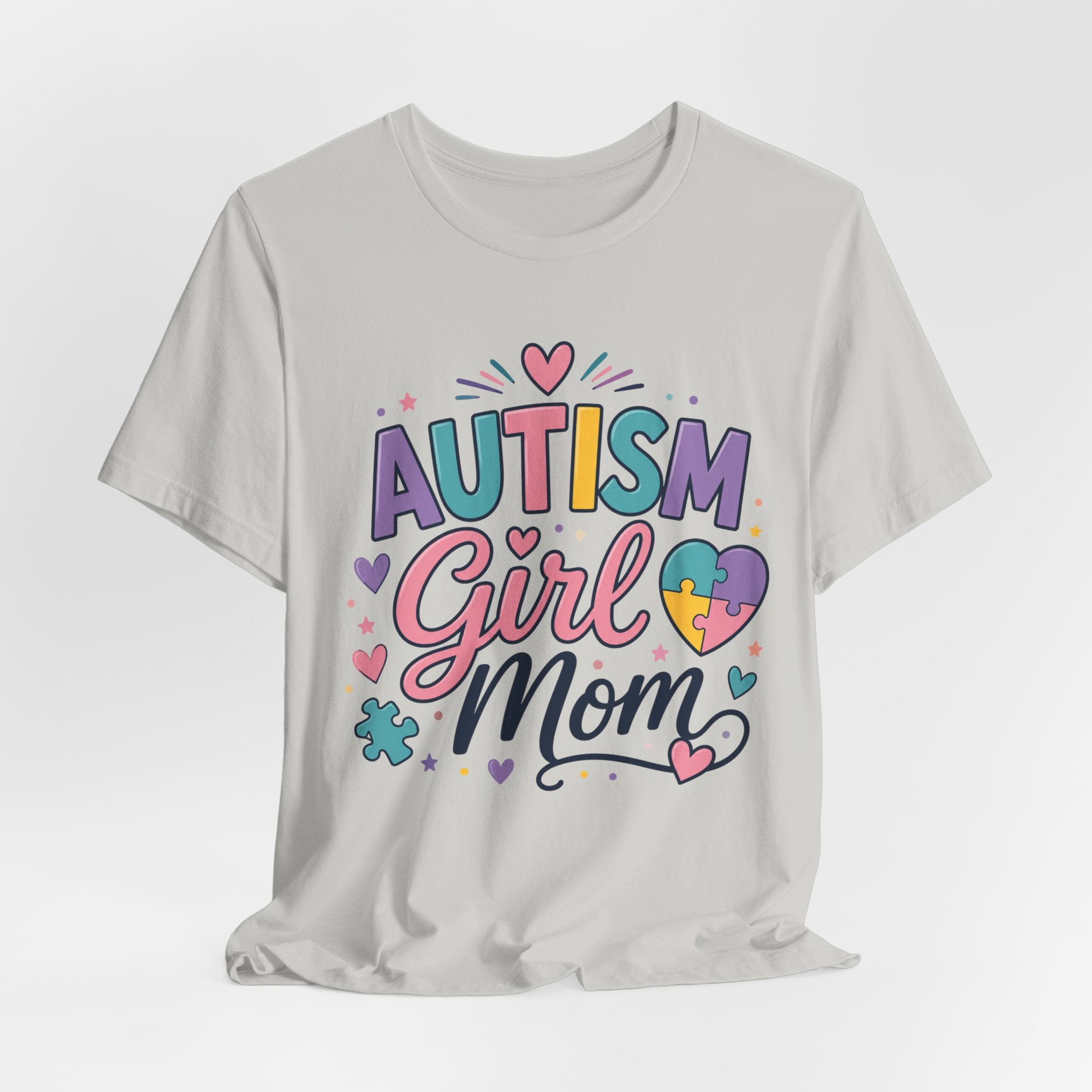 Autism Girl Mom T-Shirt | Puzzle Heart Mom Tee, Neurodiversity Support