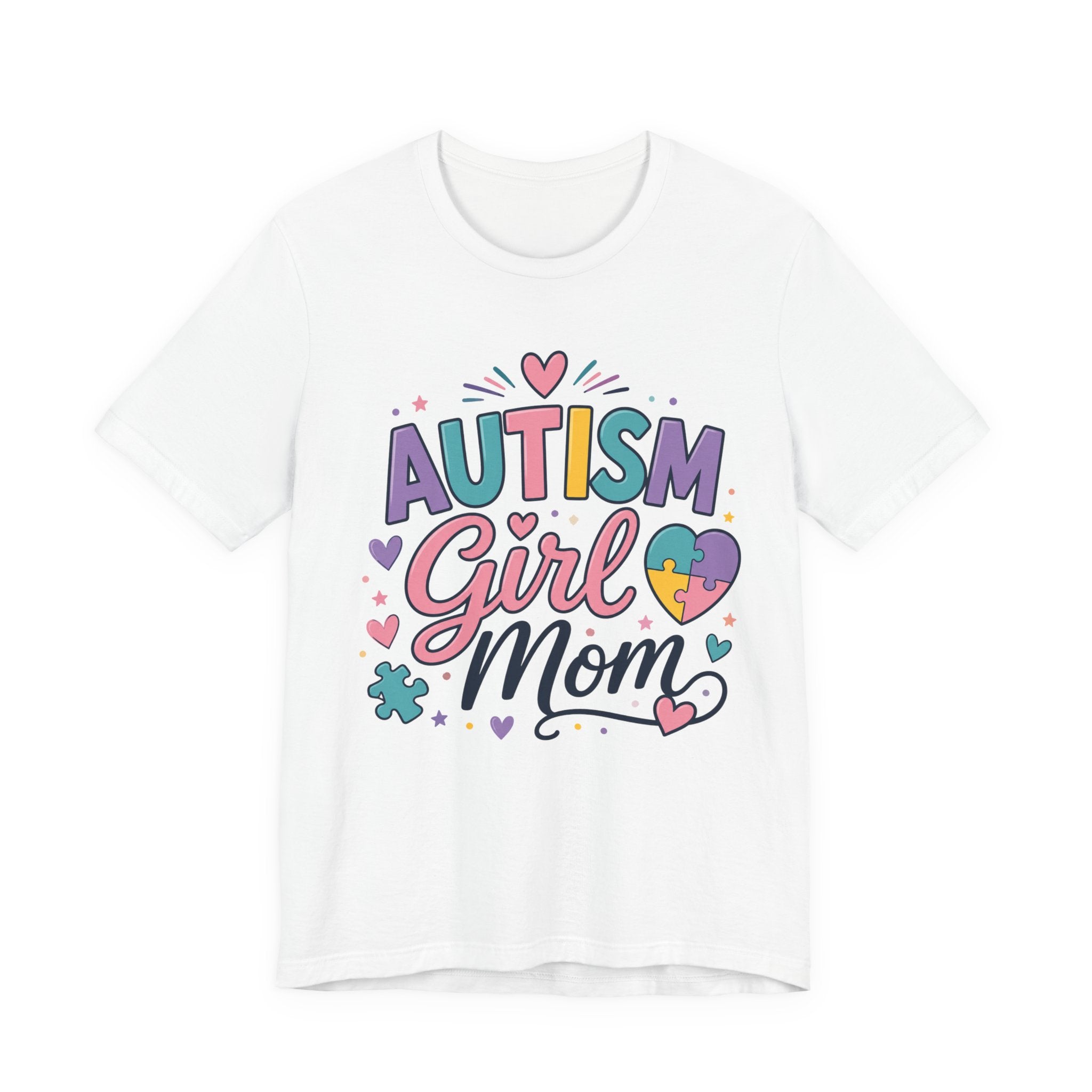 Autism Girl Mom T-Shirt | Puzzle Heart Mom Tee, Neurodiversity Support