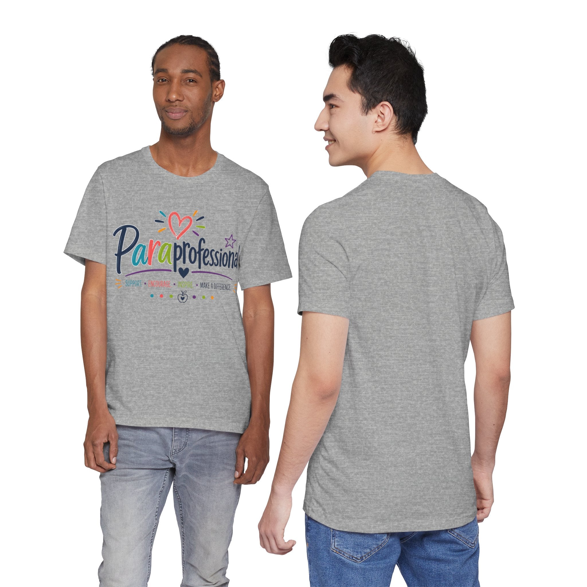 ParaProfessional T‑Shirt — Colorful Heart Design, Support Encourage Inspire Tee