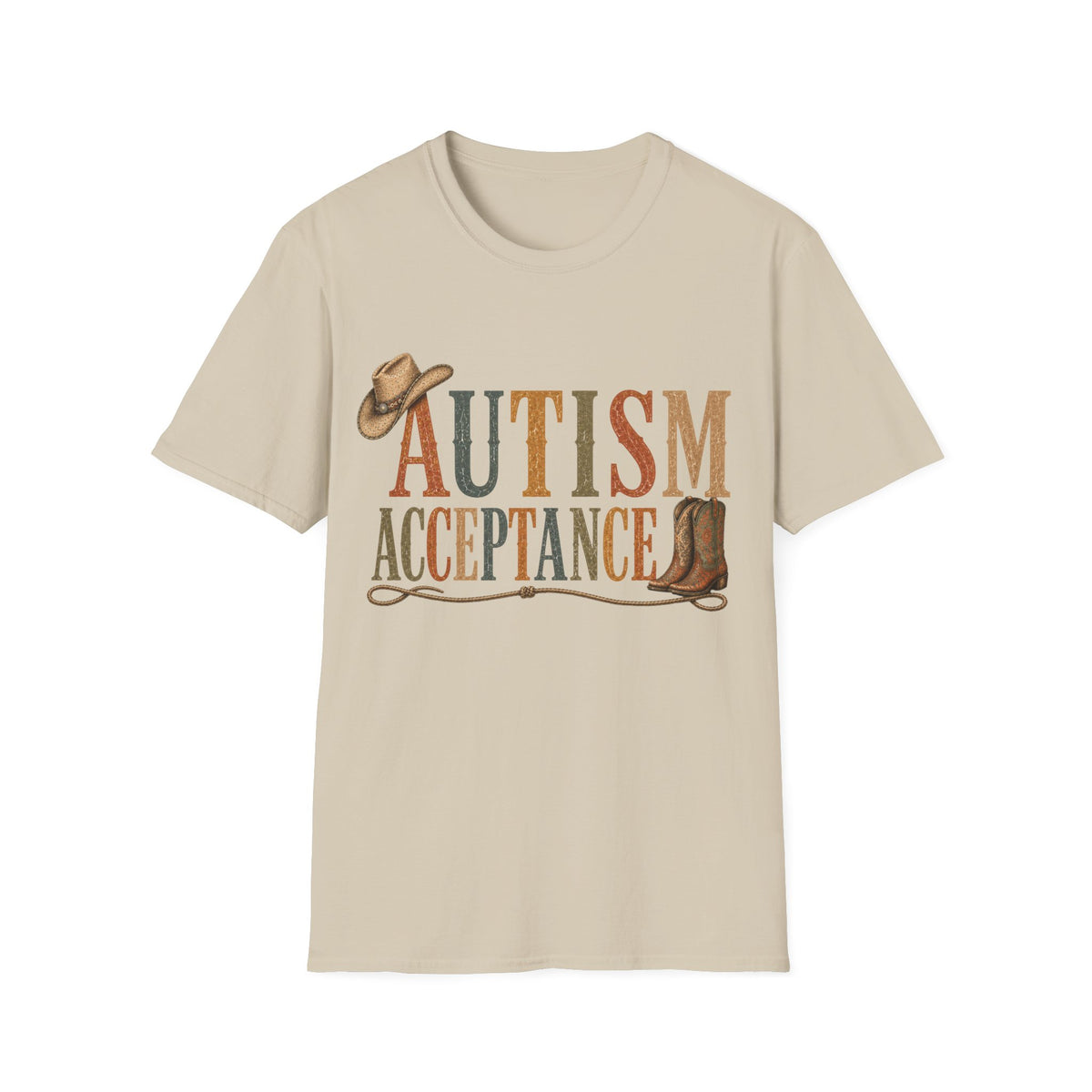 Autism Acceptance T-Shirt | Western Cowboy Hat Typography