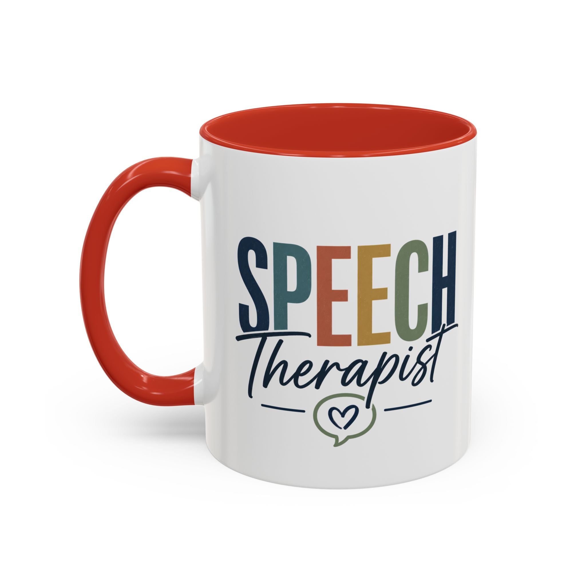 Speech Therapist Coffee Mug | Colorful Lettering Accent Mug