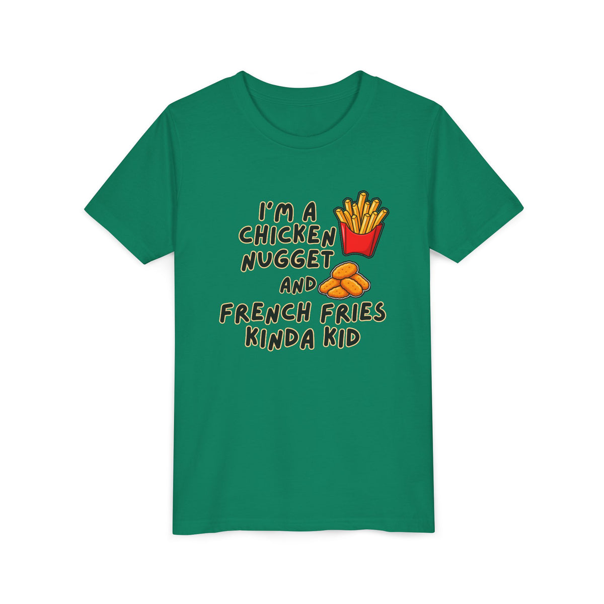 I'm A Chicken Nugget And French Fries Kinda Kid Youth Tee, Autism Picky Eater Shirt, Kids Food Humor Tee, Autism Sensory Eating Gift