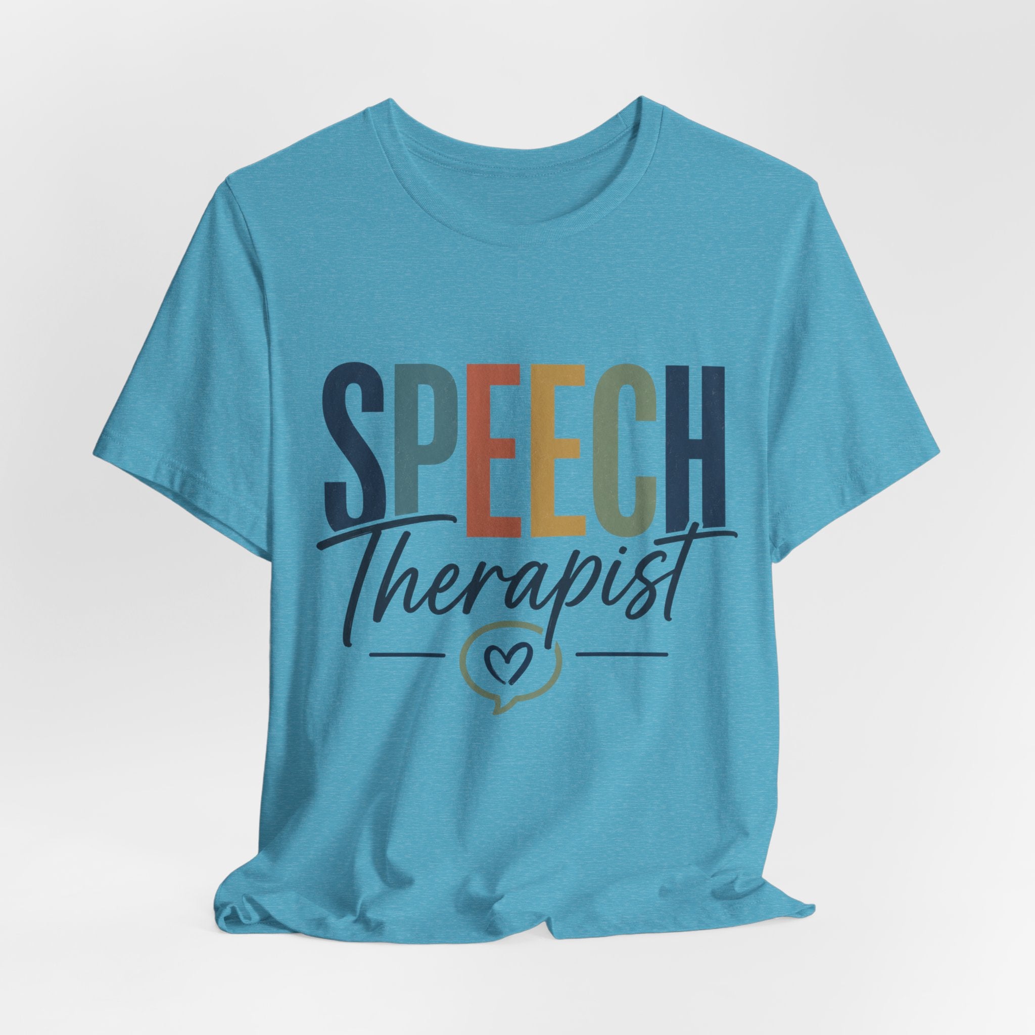 Speech Therapist Shirt | SLP T-Shirt | Heart Typography Graphic Tee | Speech Language Pathologist Gift | Therapist Appreciation Apparel
