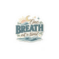 One Breath at a Time Kiss-Cut Vinyl Decal | Calm Waves Sun & Moon Sticker