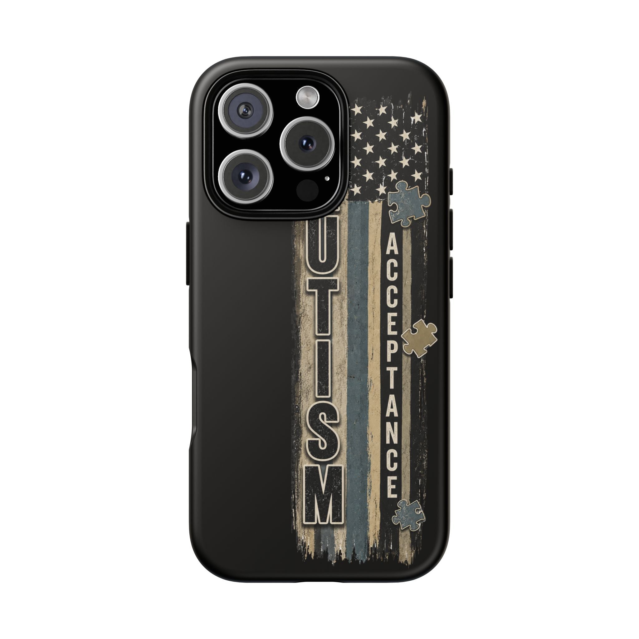 Autism Acceptance Phone Case Puzzle Piece Flag iPhone Samsung Tough Case Autism Awareness Neurodiversity Gift Special Needs Case