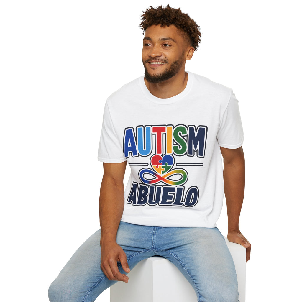 Autism Puzzle Heart Infinity Abuelo T-Shirt | Grandfather Awareness Tee