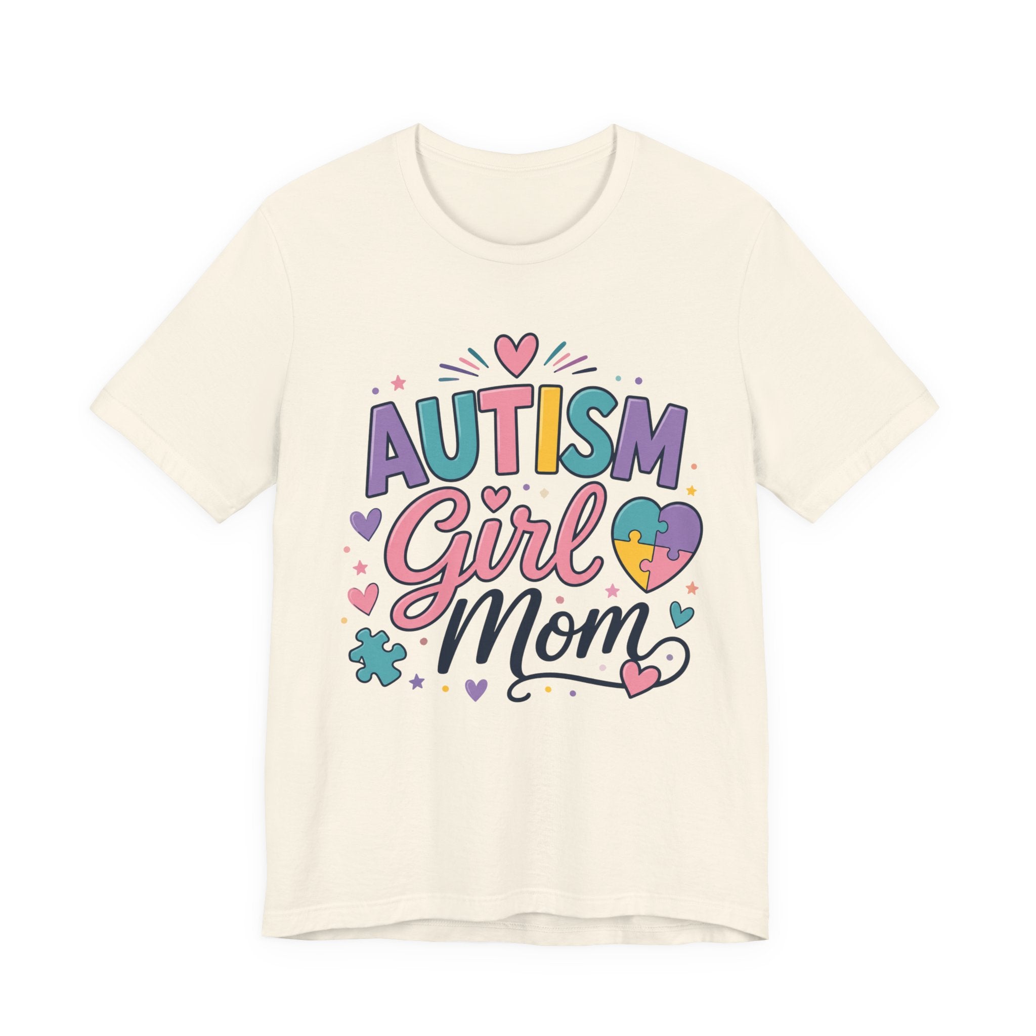 Autism Girl Mom T-Shirt | Puzzle Heart Mom Tee, Neurodiversity Support