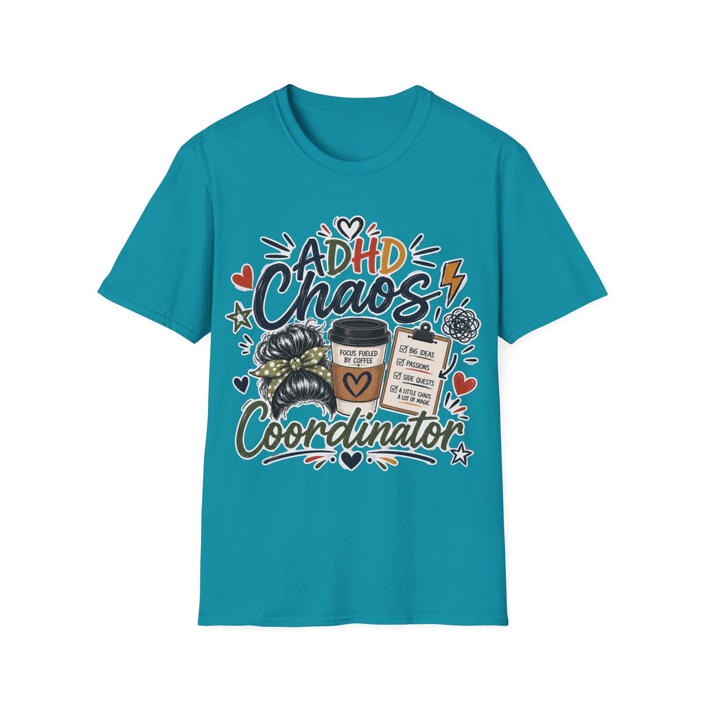 ADHD Chaos Coordinator Shirt | Funny ADHD T-Shirt | ADHD Awareness Graphic Shirt | Mental Health Gift | Coffee & Chaos Apparel