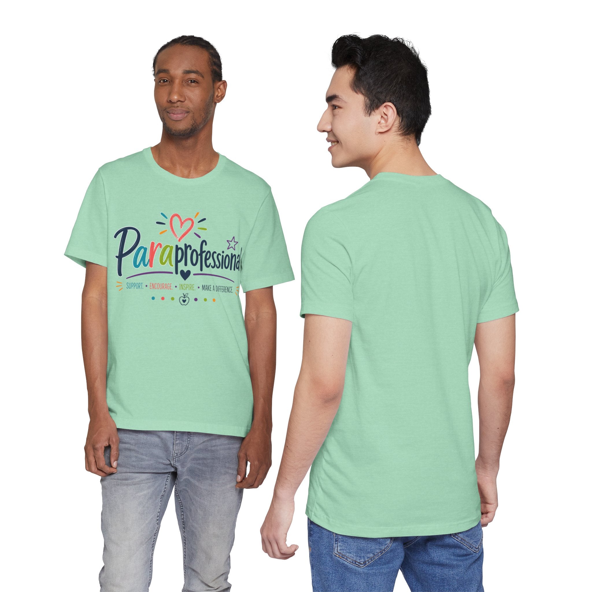 ParaProfessional T‑Shirt — Colorful Heart Design, Support Encourage Inspire Tee