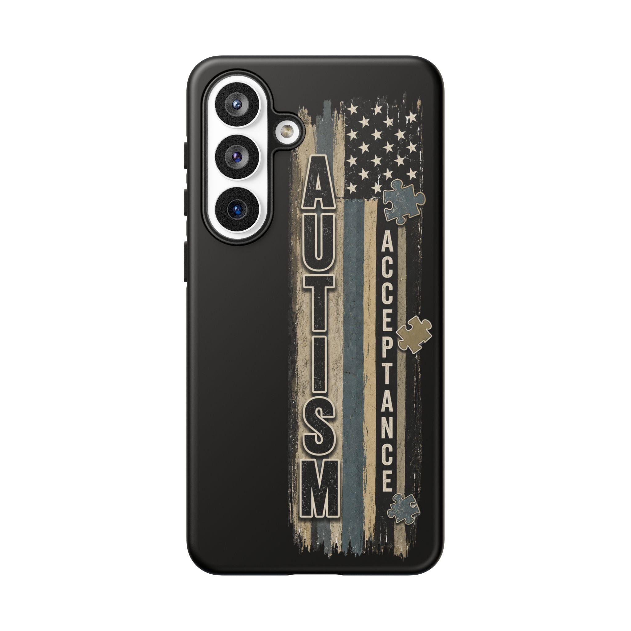 Autism Acceptance Phone Case Puzzle Piece Flag iPhone Samsung Tough Case Autism Awareness Neurodiversity Gift Special Needs Case