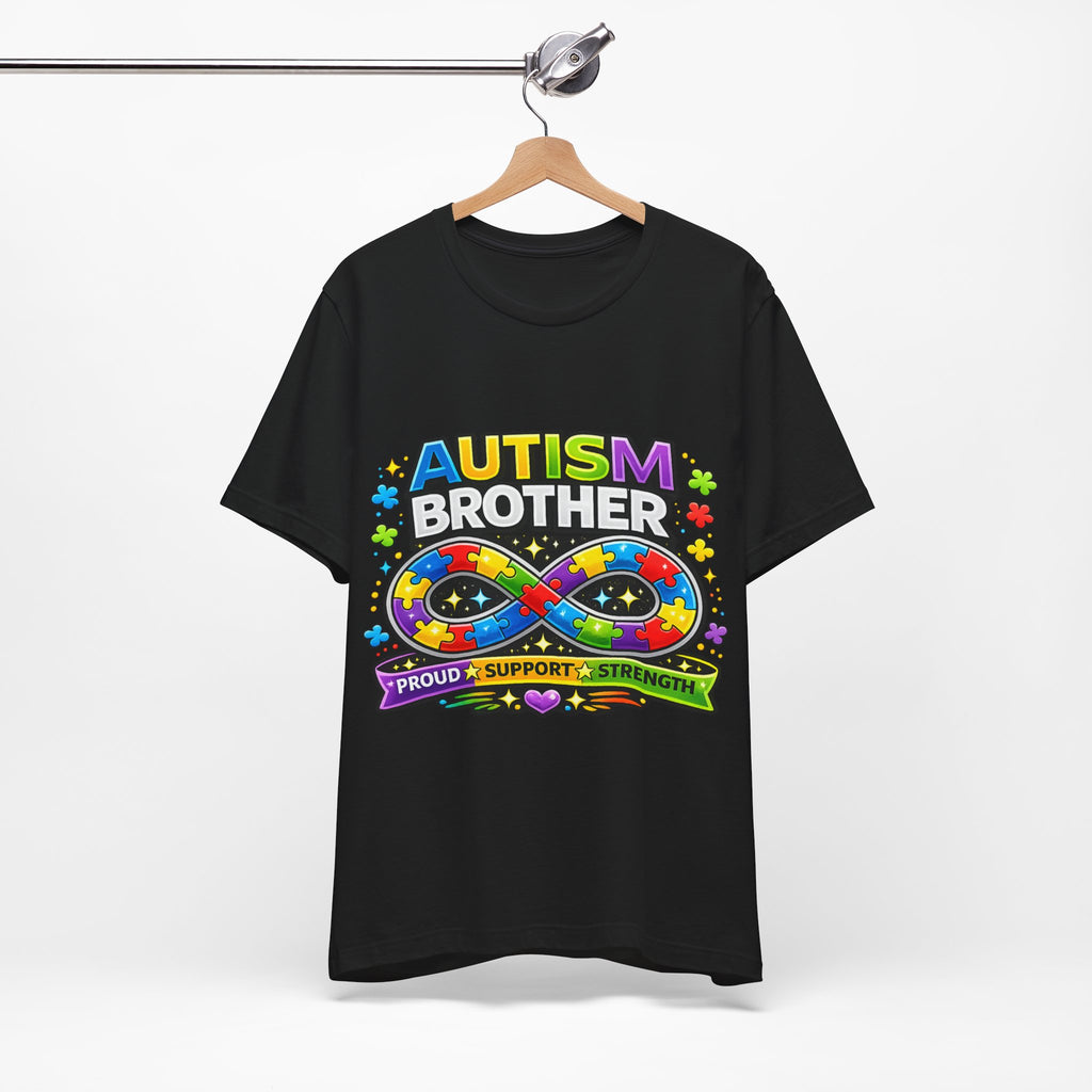 Autism Brother Infinity Puzzle Ribbon T-Shirt | Proud Support Strength