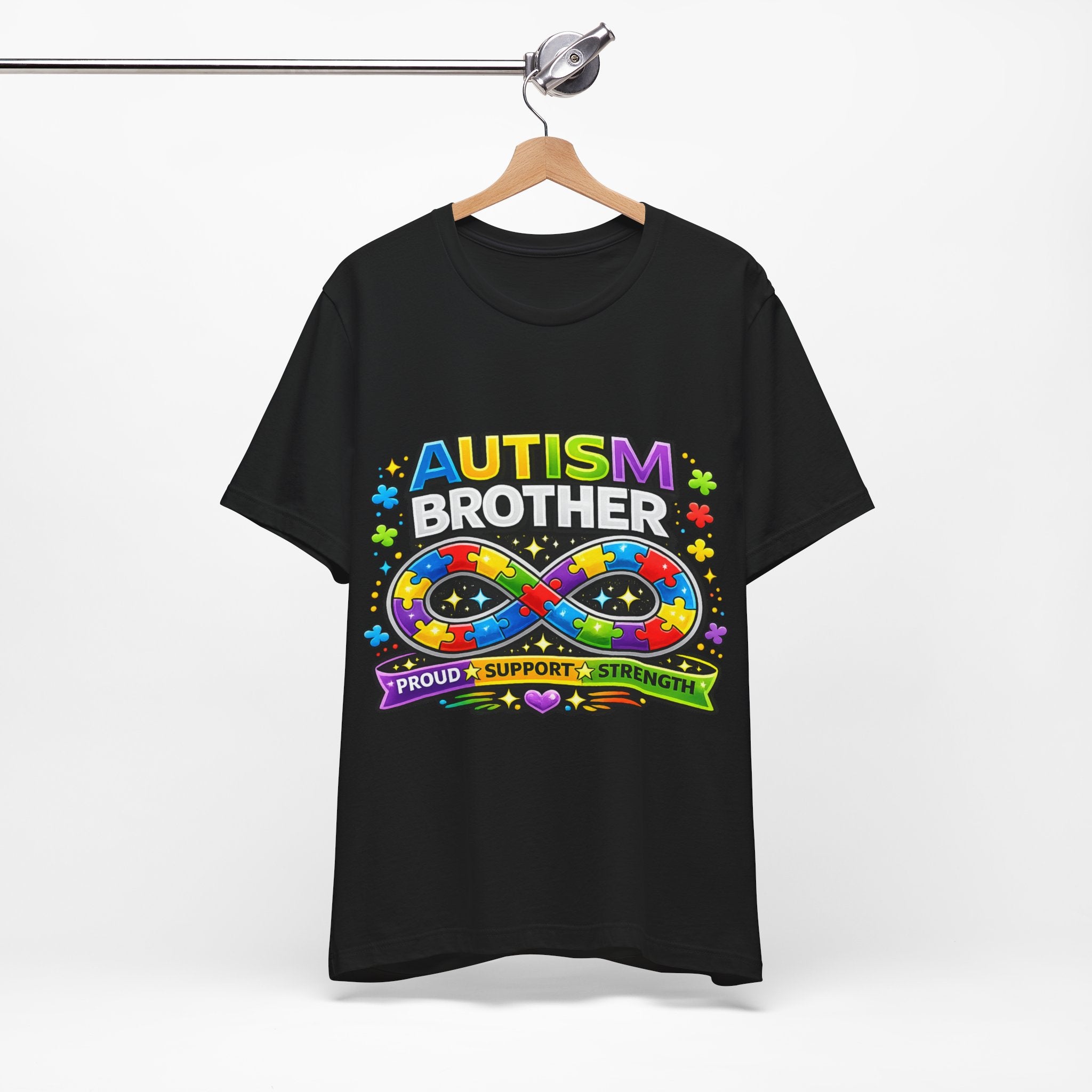Autism Brother Infinity Puzzle Ribbon T-Shirt | Proud Support Strength