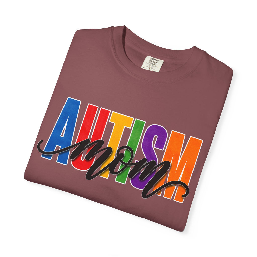 Autism Mom Shirt Autism Mom T Shirt Rainbow Block Letter Tee Script Mom Graphic Autism Awareness Autism Acceptance Gift for Mom