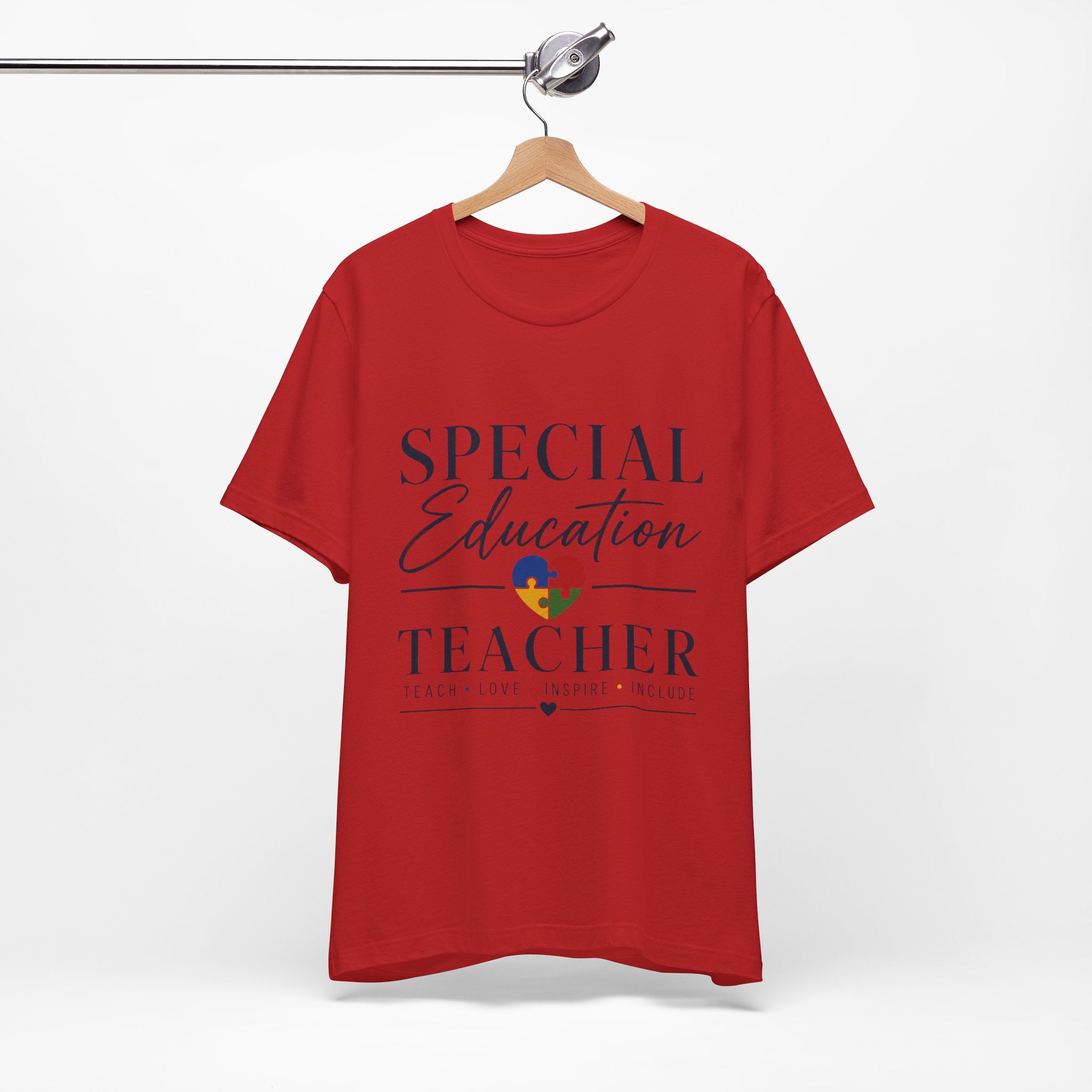 Special Education Teacher Shirt | Teach Love Inspire T-Shirt | Puzzle Heart Graphic Tee | Autism Acceptance Gift | Inclusive Teacher