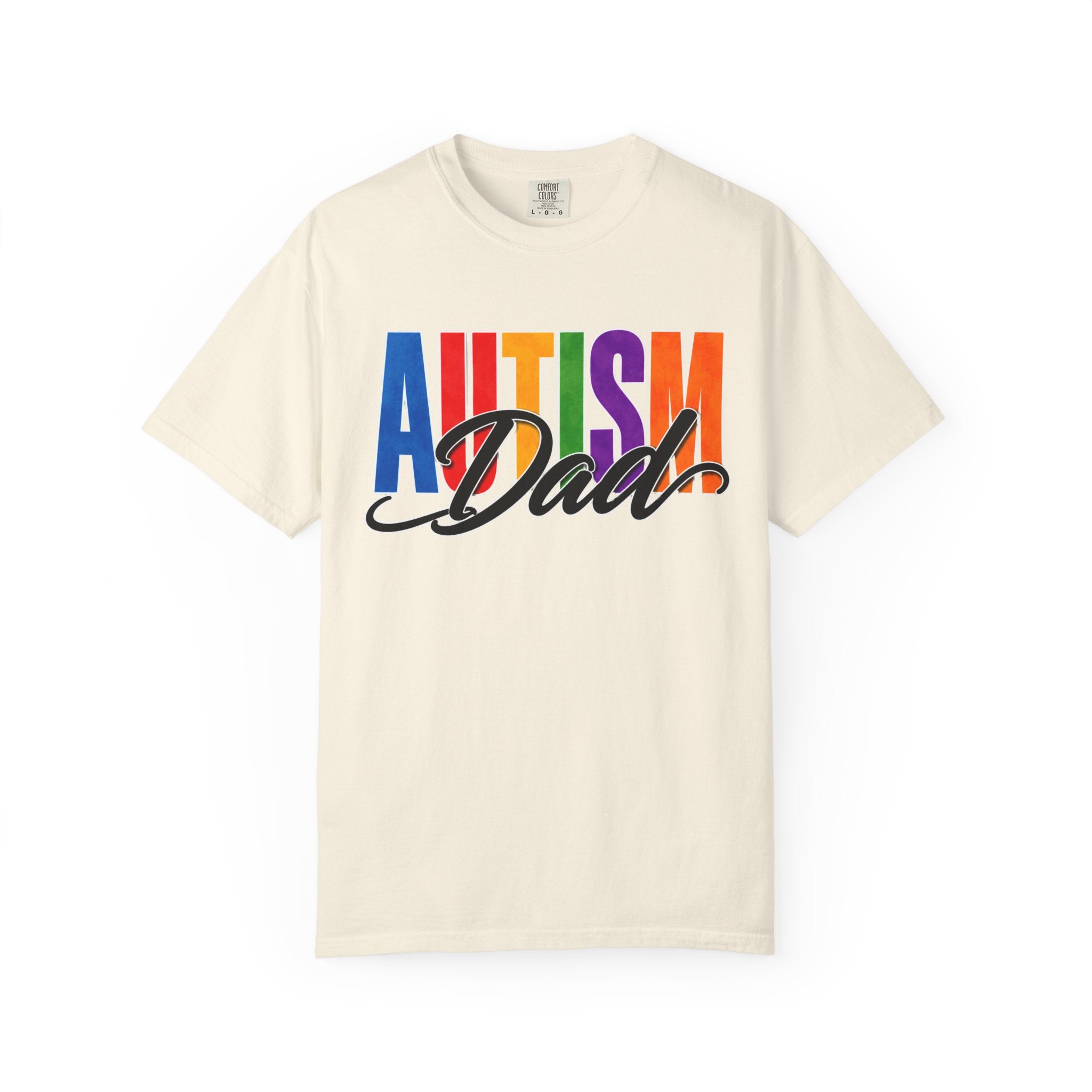 Autism Dad Shirt Autism Dad T Shirt Proud Autism Father Rainbow Block Letter Tee Autism Awareness Autism Acceptance Gift for Dad