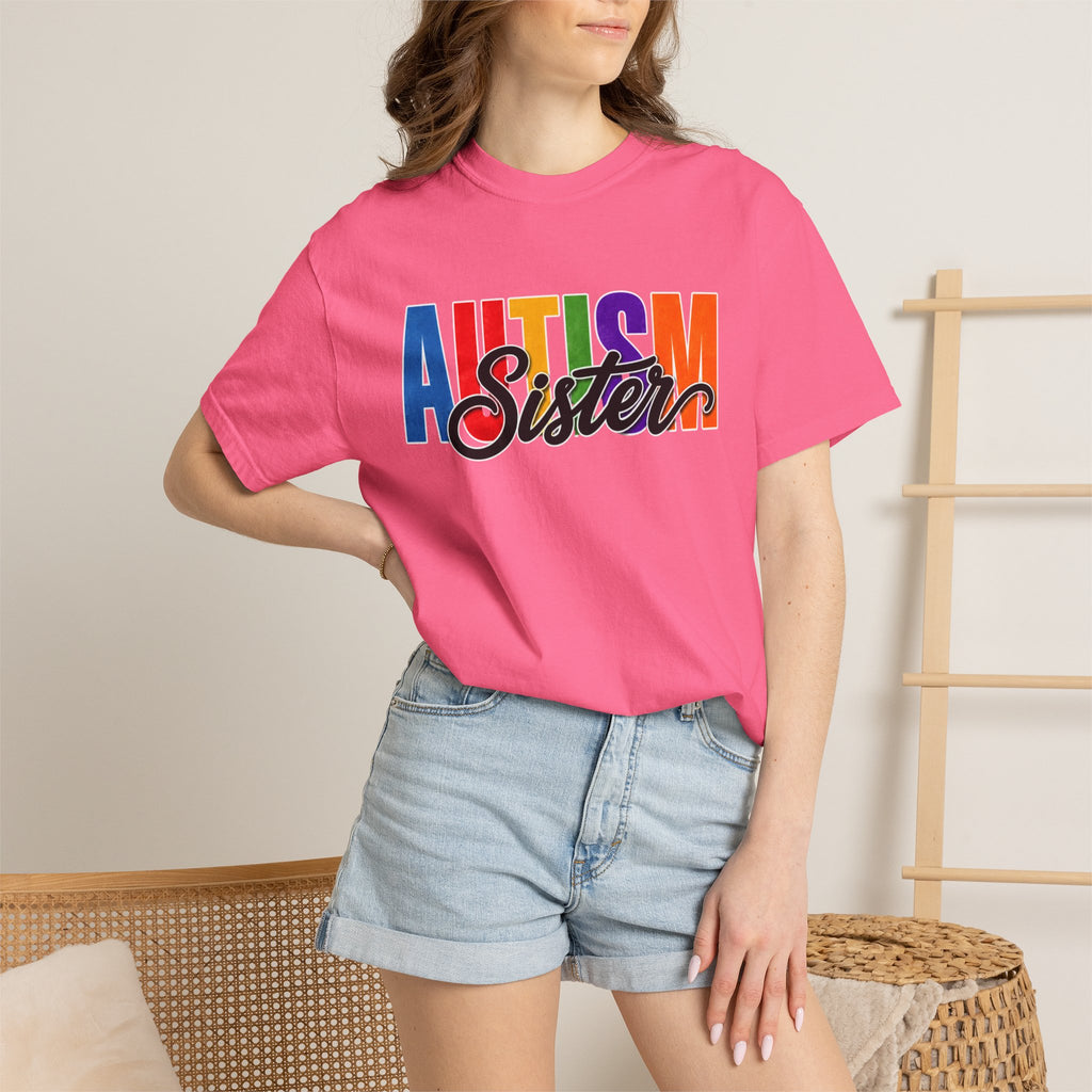 Autism Sister Shirt Proud Autism Sister T Shirt Autism Awareness Autism Acceptance Gift Puzzle Heart Special Needs Sibling Tee