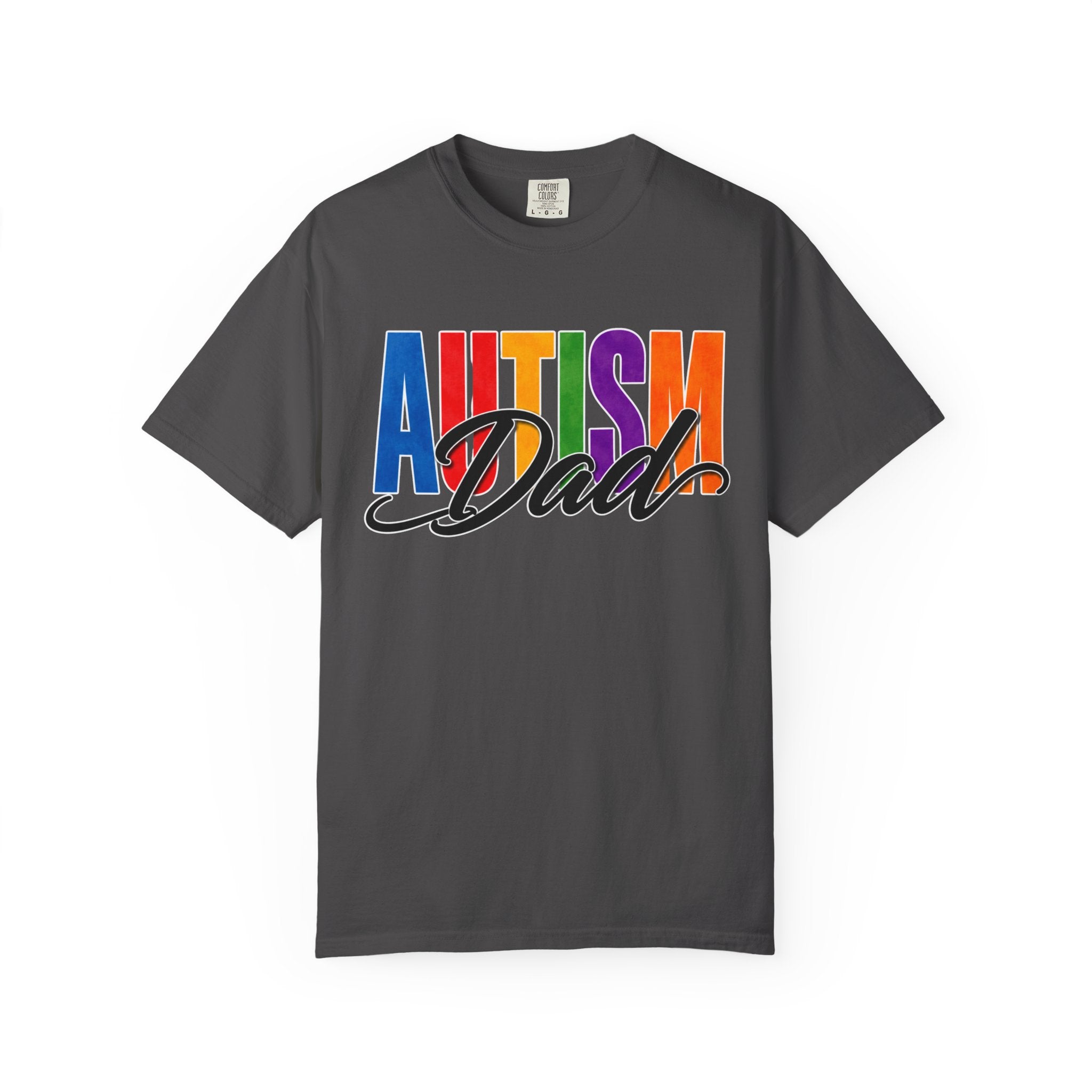 Autism Dad Shirt Autism Dad T Shirt Proud Autism Father Rainbow Block Letter Tee Autism Awareness Autism Acceptance Gift for Dad