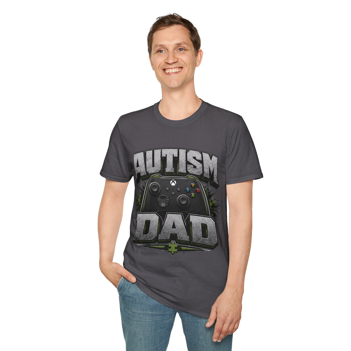 Autism Dad T-Shirt | Video Game Controller Awareness Tee