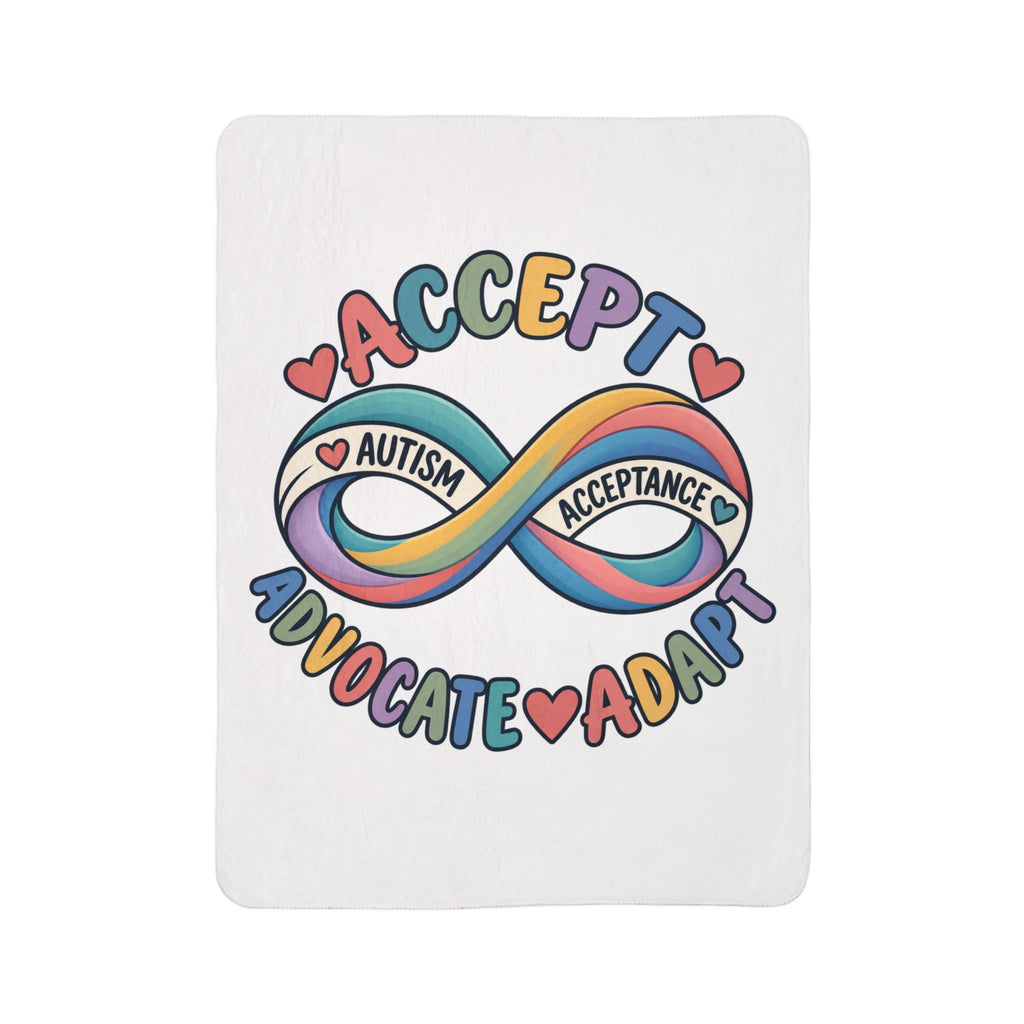 Autism Acceptance Infinity Sherpa Blanket, Advocate Adapt Throw, Autism Awareness Gift  Neurodiversity Blanket Autism Family Gift