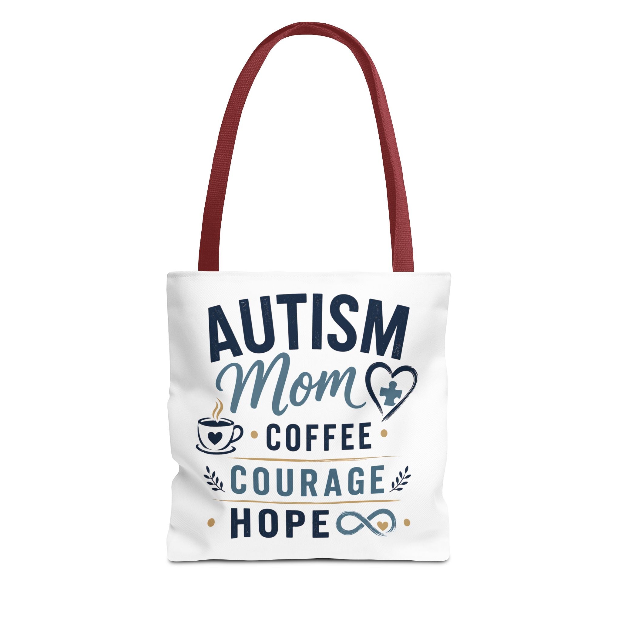 Autism Mom Coffee Courage Hope Tote Bag | Autism Acceptance Gift for Mom | Neurodiversity Canvas Tote | Special Needs Mom Bag