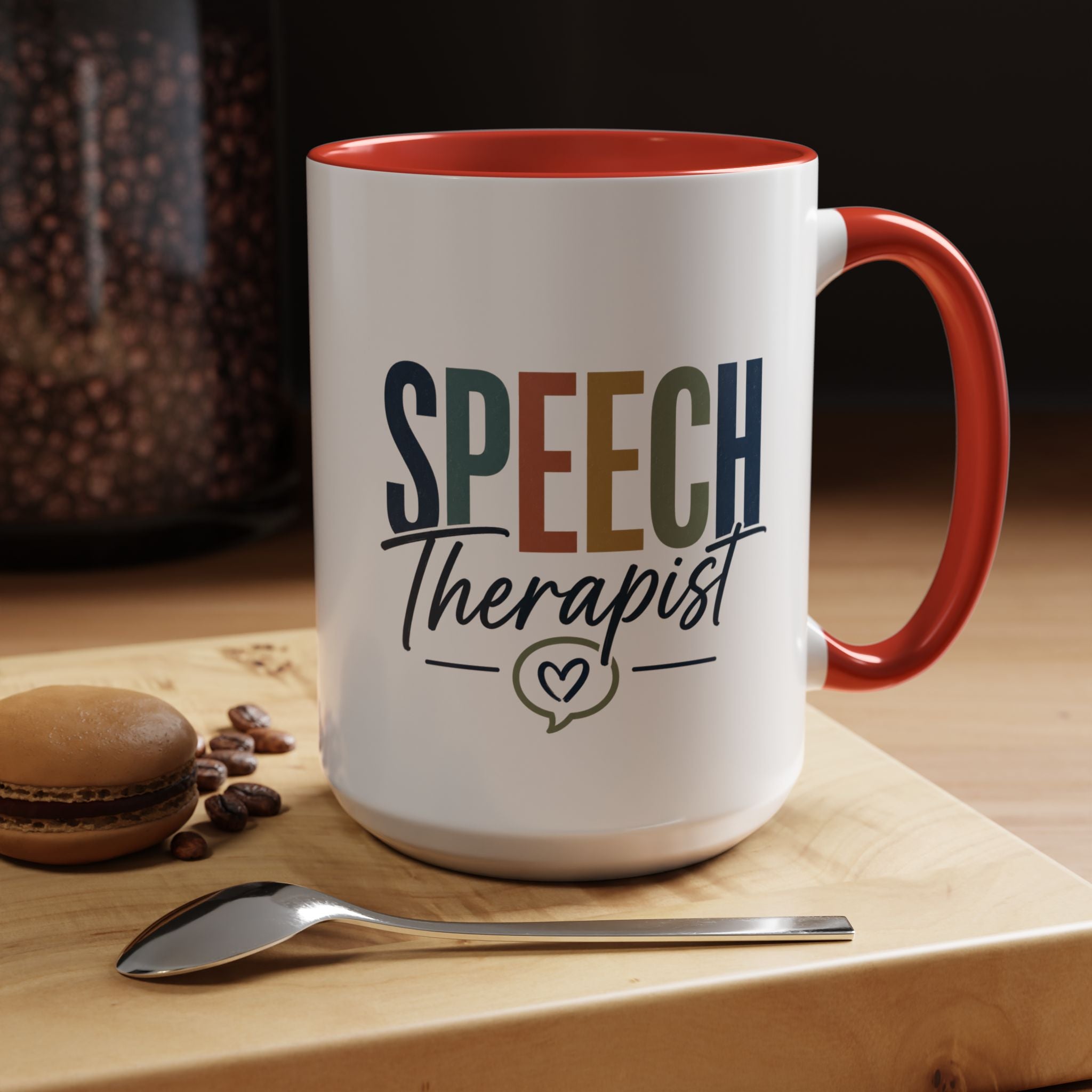 Speech Therapist Coffee Mug | Colorful Lettering Accent Mug