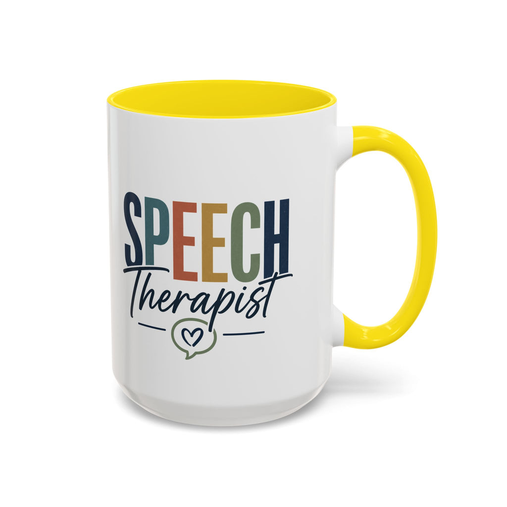 Speech Therapist Coffee Mug | Colorful Lettering Accent Mug