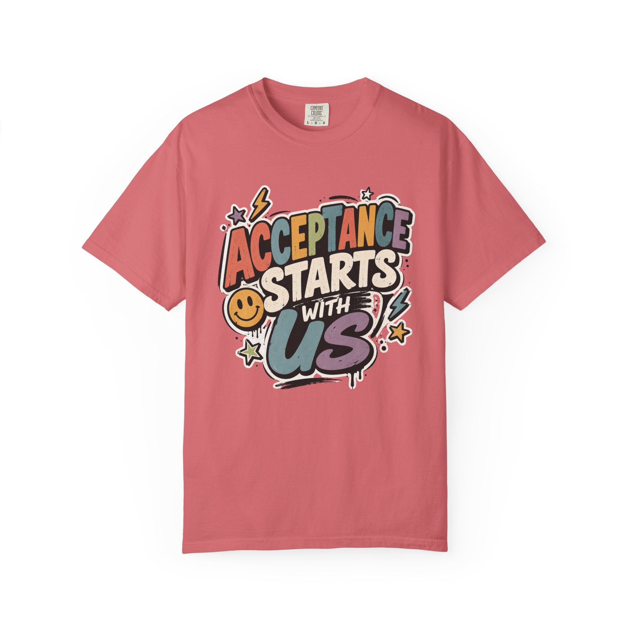 Acceptance Starts With Us T-shirt | Positive Message Graphic Tee