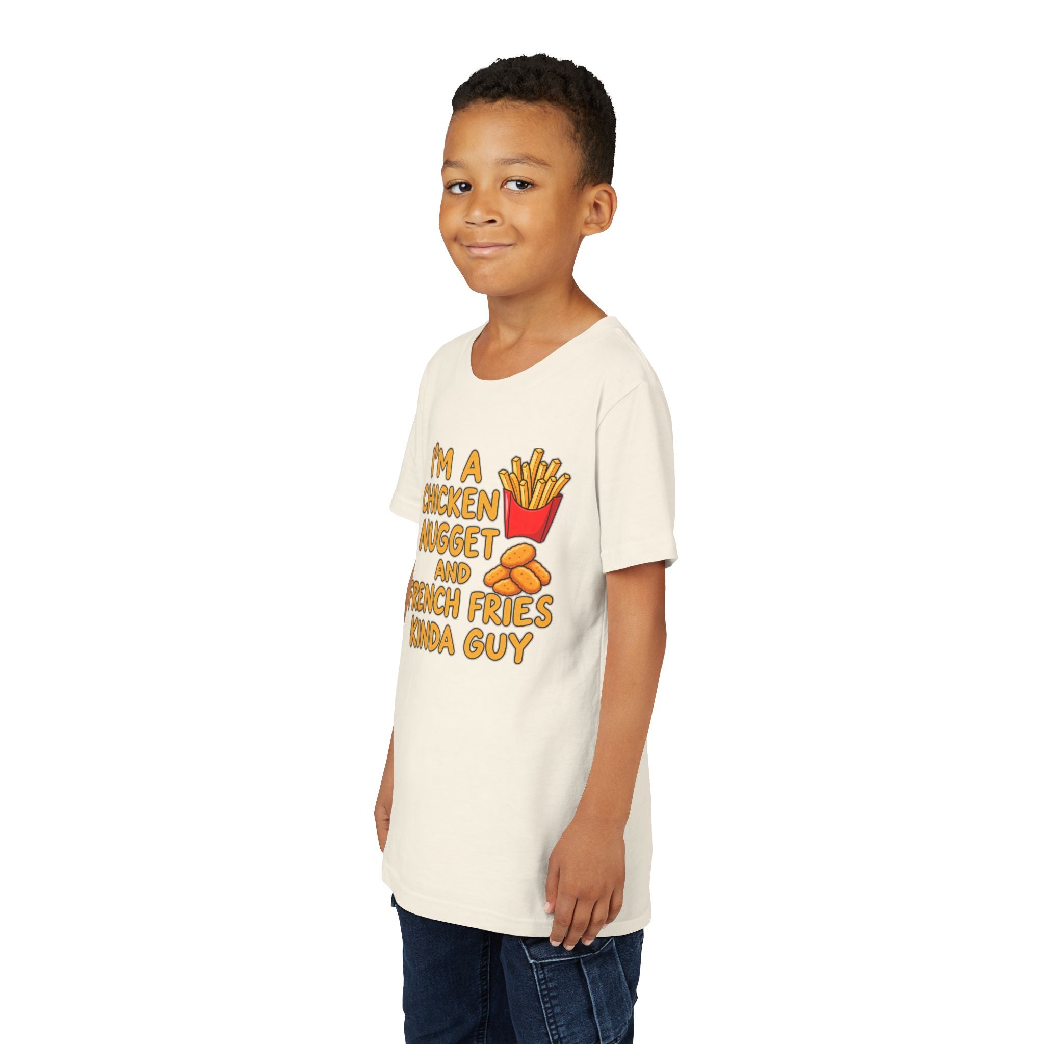 I'm A Chicken Nugget And French Fries Kinda Guy Youth Tee, Kids Food Humor Shirt, Funny T-Shirt, Picky Eater Gift