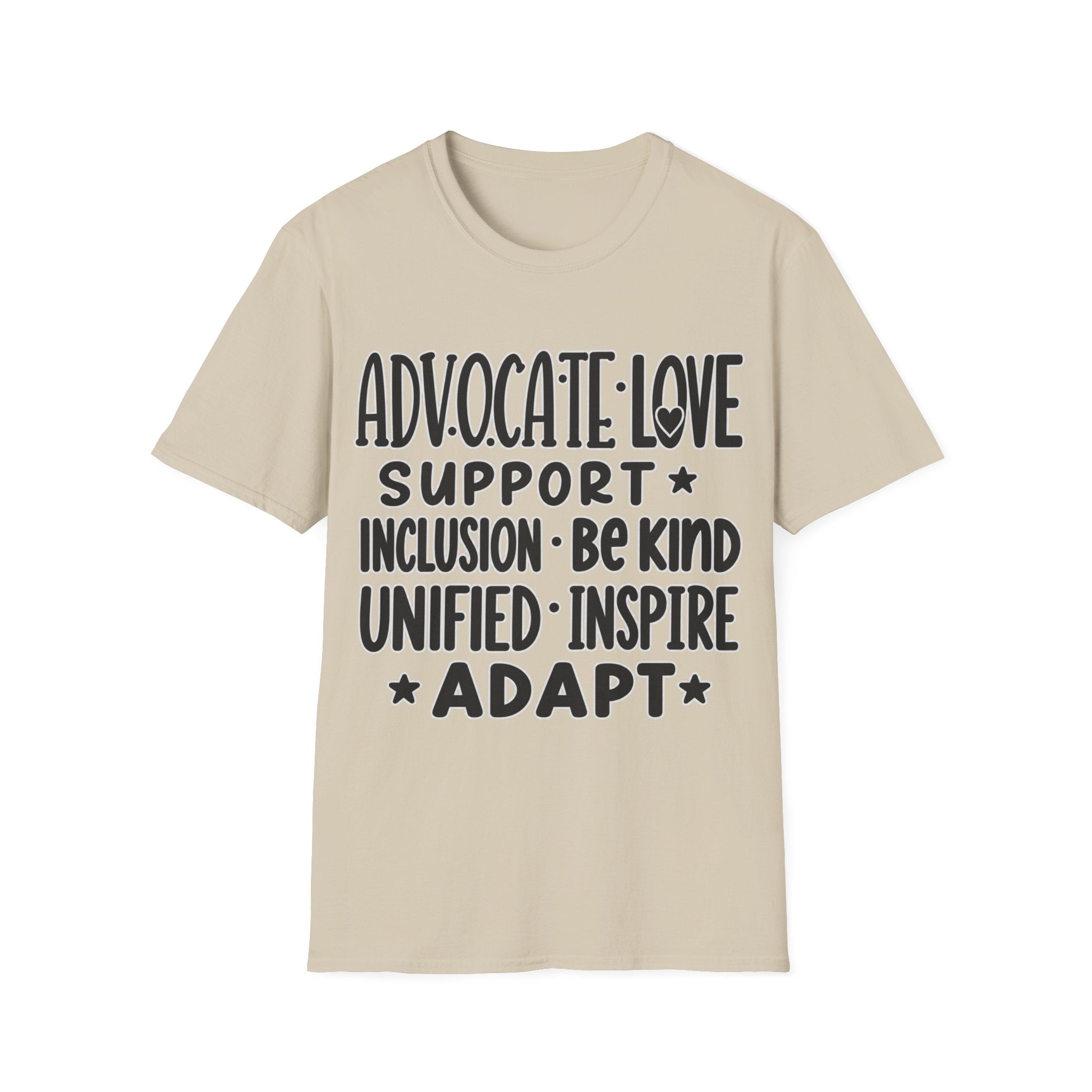 Advocate Support Inclusion Love T-Shirt, Disability Awareness Shirt, Inclusive Typography Tee, Disability Advocate Gift