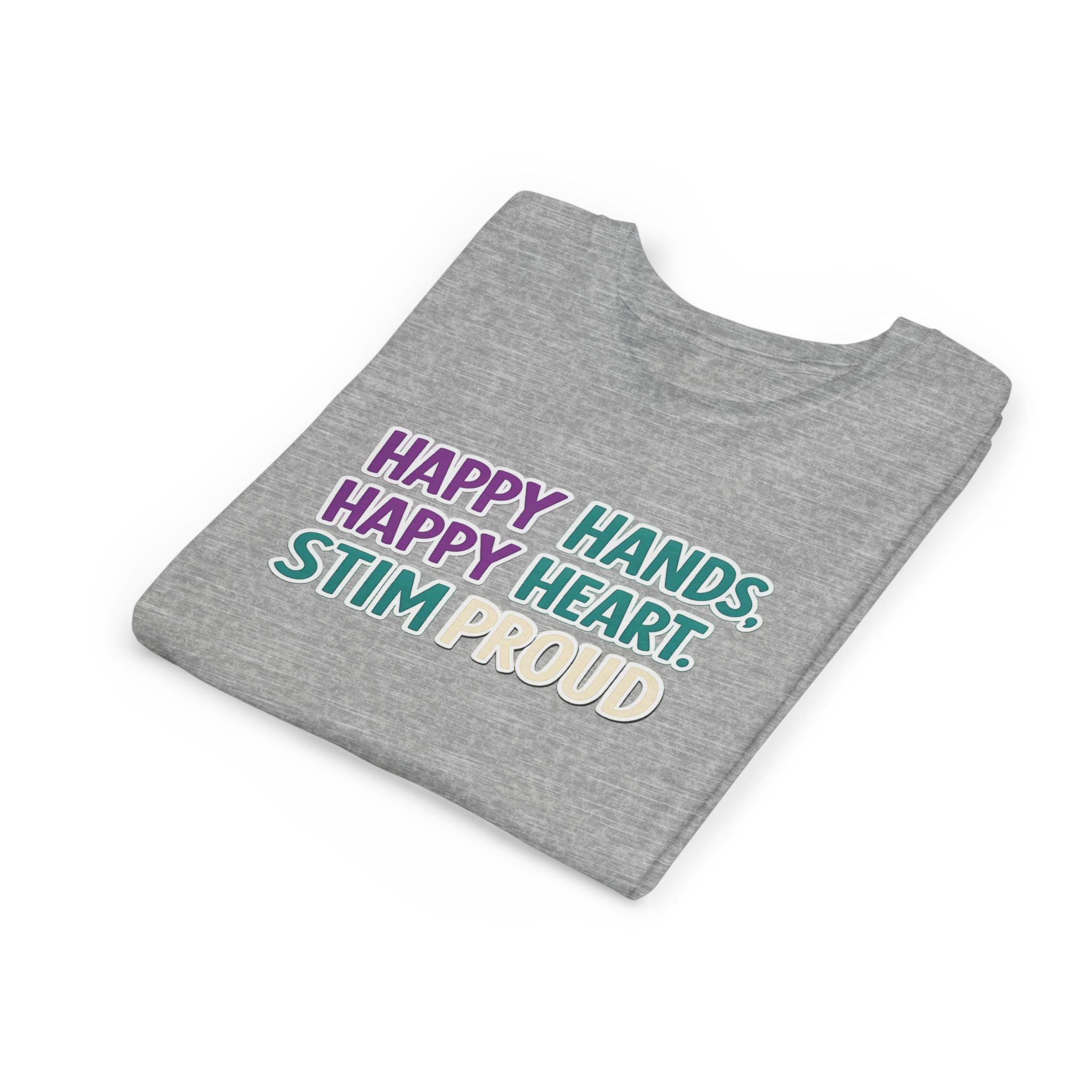 Happy Hands Happy Heart Youth Shirt Stim Proud Autism Awareness T Shirt Sensory Friendly Kids Neurodivergent Special Needs Tee